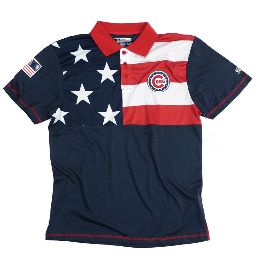 MLB シカゴ・カブス Stars & Stripes ポロシャツ (USA Flag) TF Fan