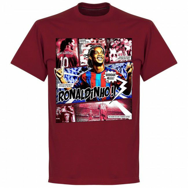 FCバルセロナTシャツ malance ロナウジーニョ 値引きok SOCCER ロナウジーニョ バルセロナ Tシャツ Comic T-shirt RETAKE