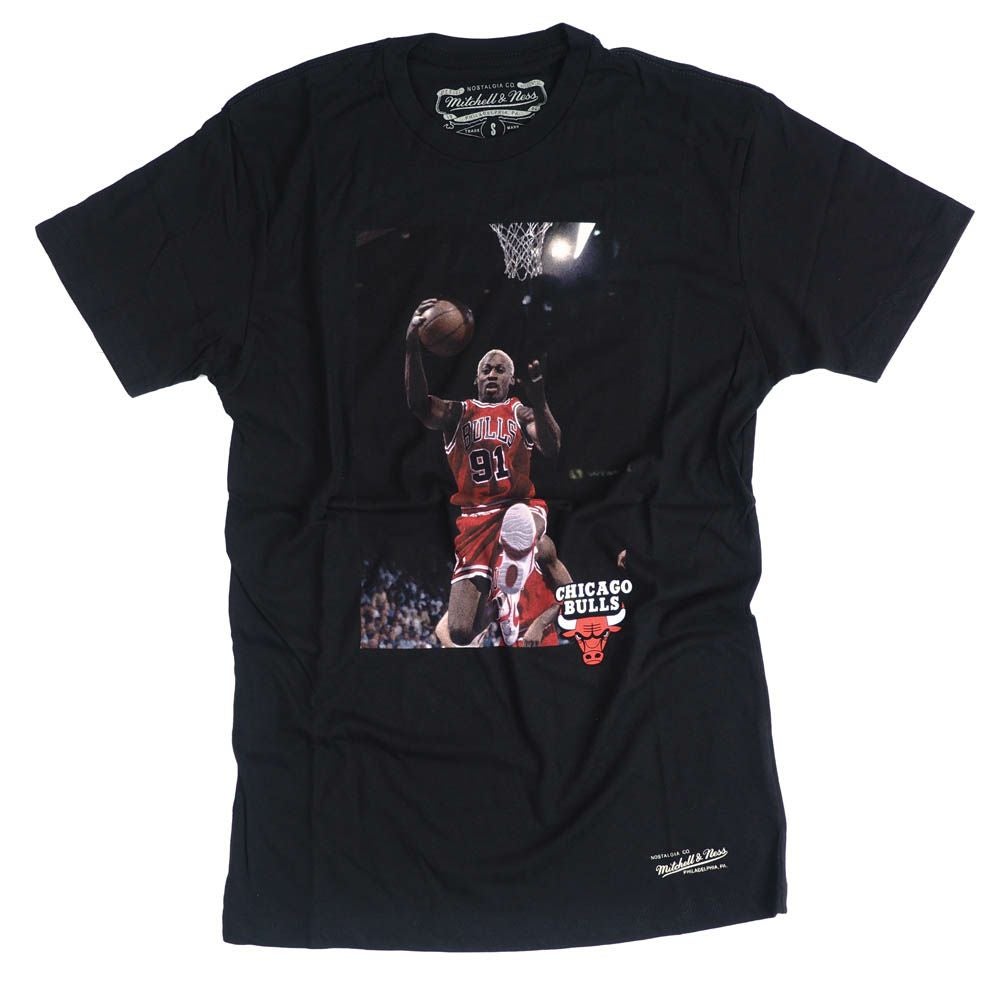 デニス・ロッドマン Tシャツ シカゴ・ブルズ NBA ブラックミッチェル