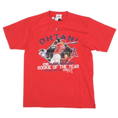 MLB 大谷翔平 エンゼルス Tシャツ 2018 ア・リーグ ルーキーオブ ザ Majestic 大谷翔平 2018 新人王記念 Tシャツ