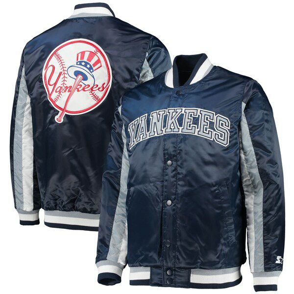 MLB ヤンキース ジャケット The Ace サテン スタジャン フルスナップ