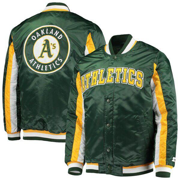 MLB アスレチックス ジャケット The Ace サテン スタジャン フル