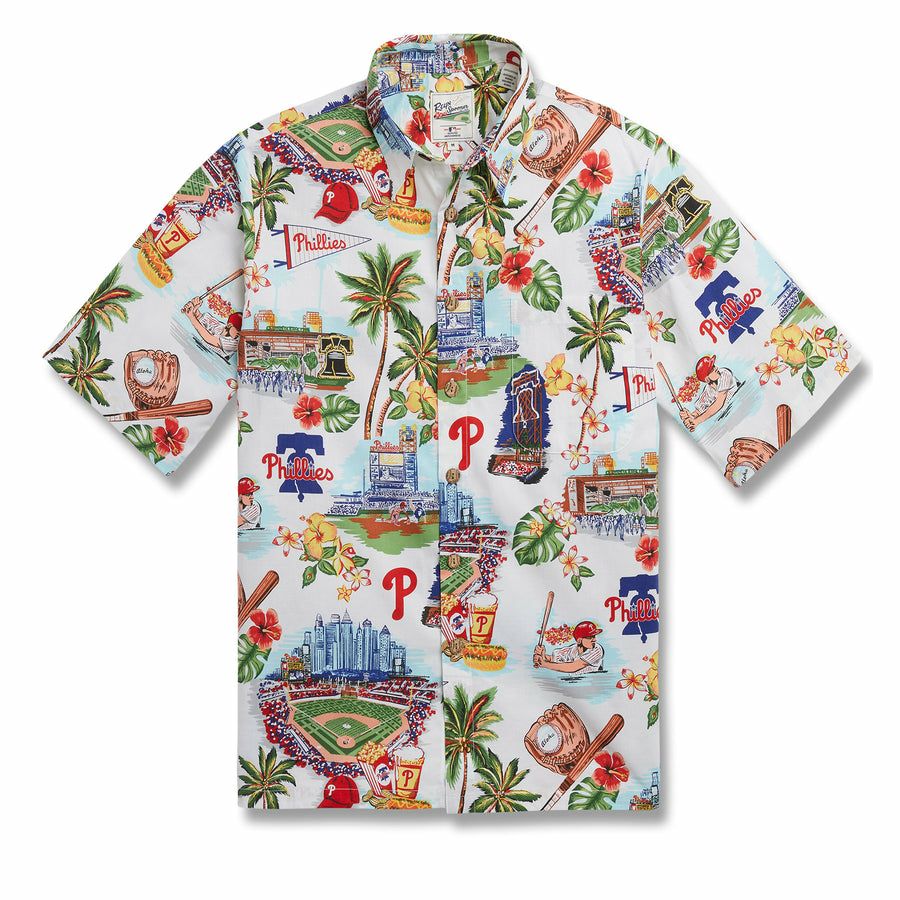 MLB フィリーズ アロハシャツ ハワイアン Scenic Aloha Shirt レイン
