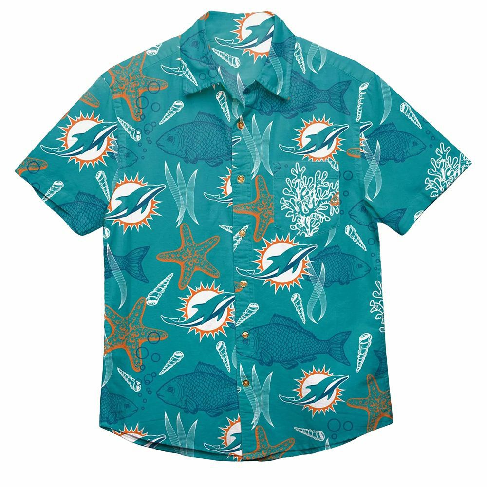 NFL ドルフィンズ アロハシャツ ハワイアン Floral Button Up Shirt