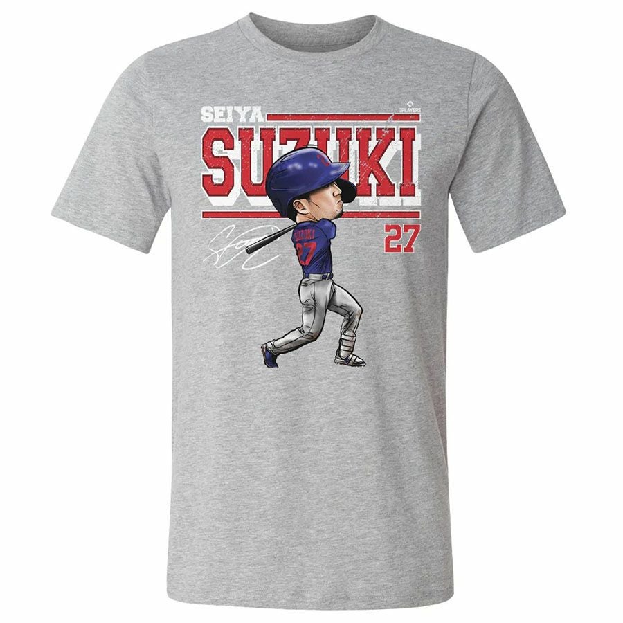 MLB 鈴木誠也 カブス Tシャツ Chicago C Profile WHT 500Level ヘザー