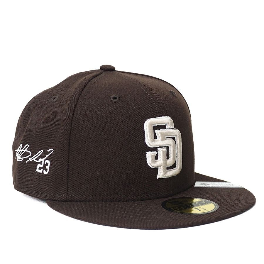 【海外限定】 パドレス 9FIFTY タティスjr ナンバーネーム キャップ パドレス タティスJr選手＆ダルビッシュ投手サイン刺繍キャップが入荷