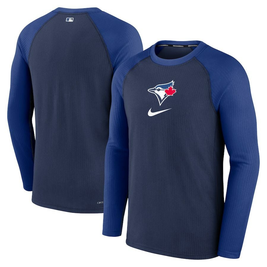【美品】Nike TB 2024デザイン　ネイビー 長袖　MLB メンズ MLB ブルージェイズ Tシャツ ドライフィット Game Long Sleeve Top