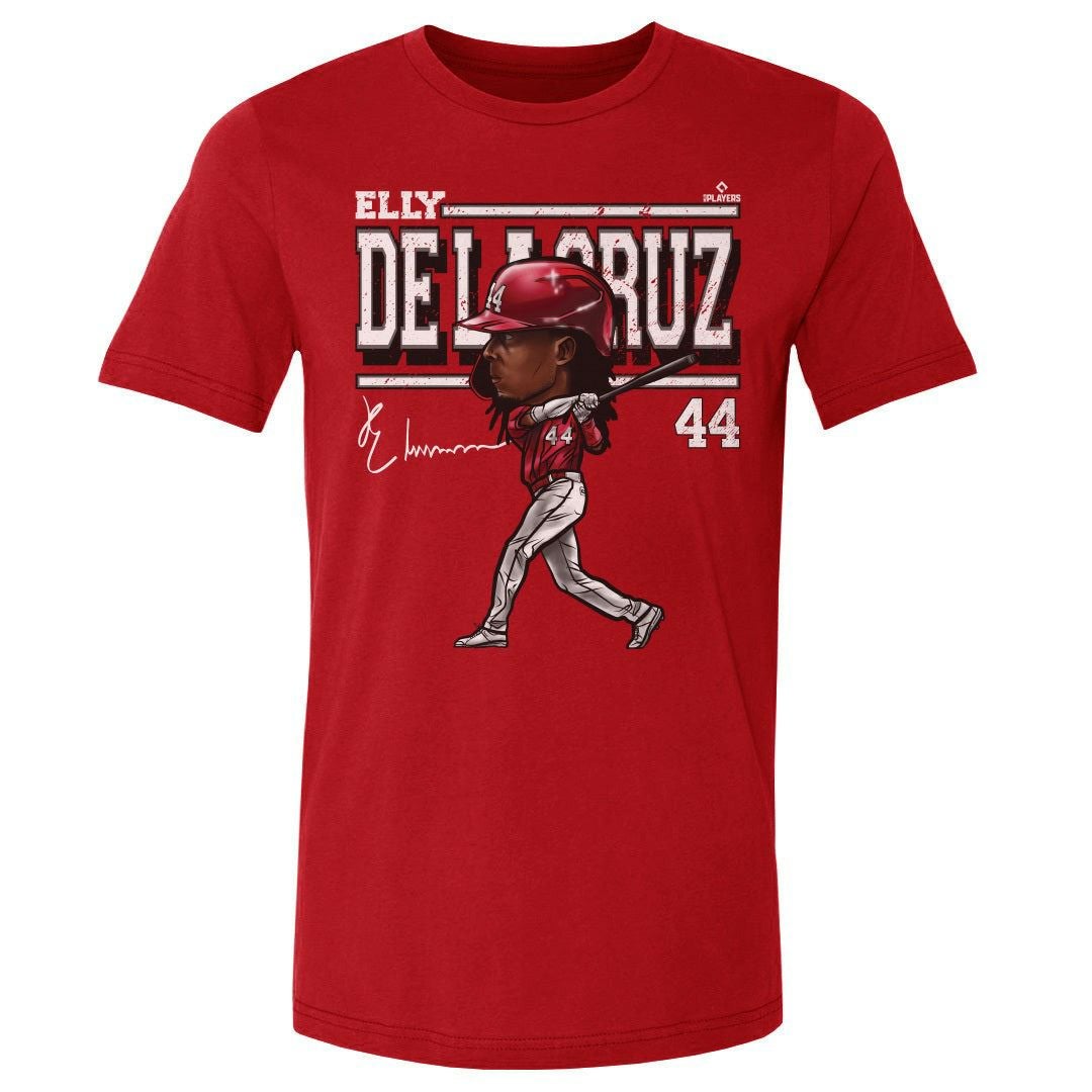 MLB エリー・デラクルーズ シンシナティ・レッズ Tシャツ Cartoon WHT