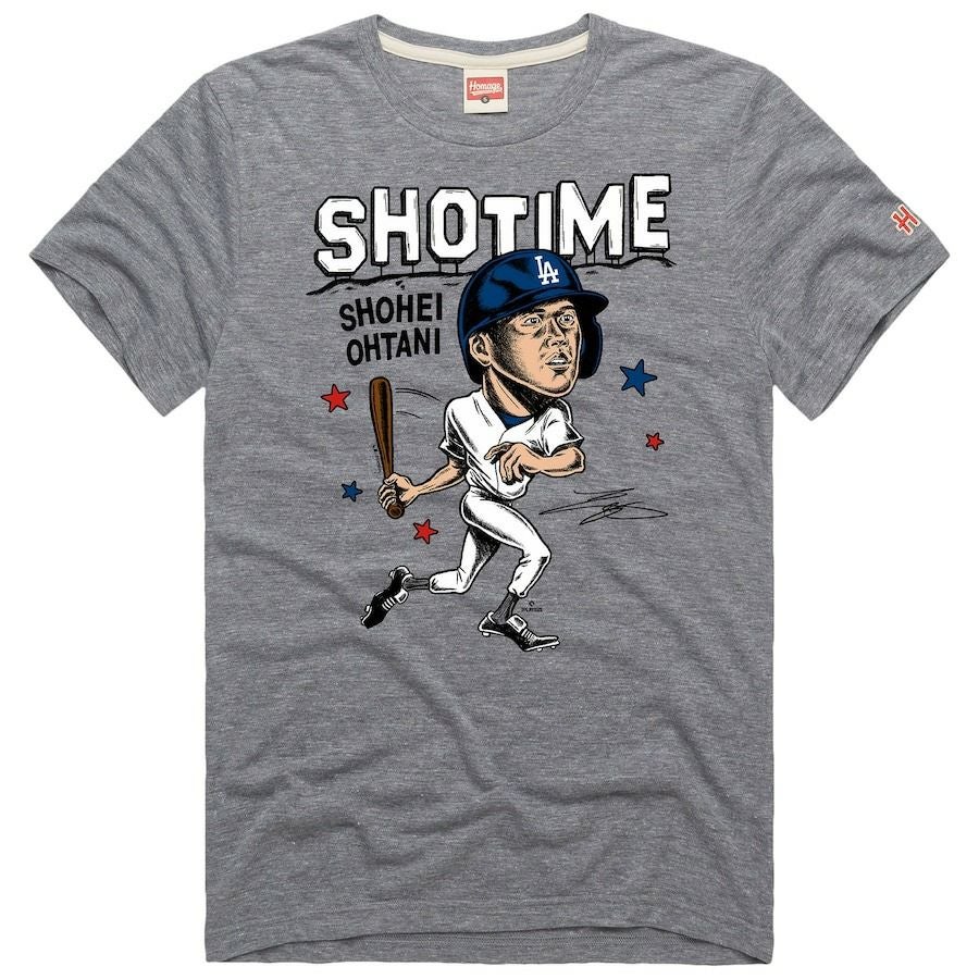 MLB 大谷翔平 ドジャース Tシャツ Signature T-Shirt Homage グレー