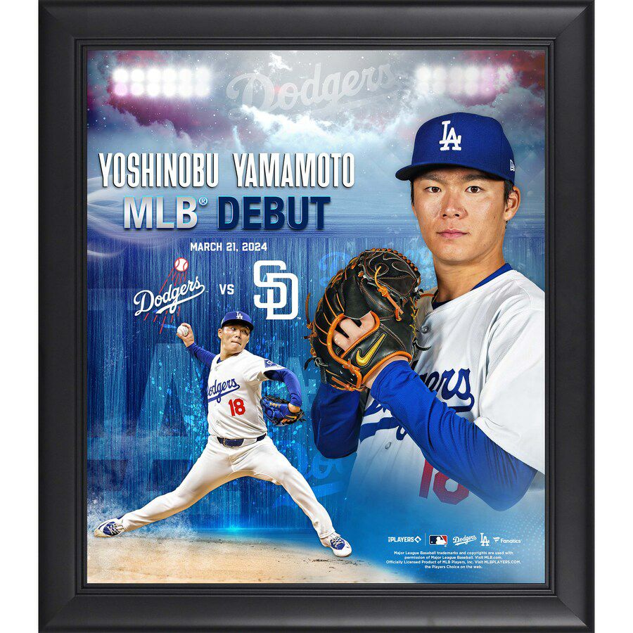 MLB 山本由伸 ドジャース フォトフレーム Fanatics Authentic Framed