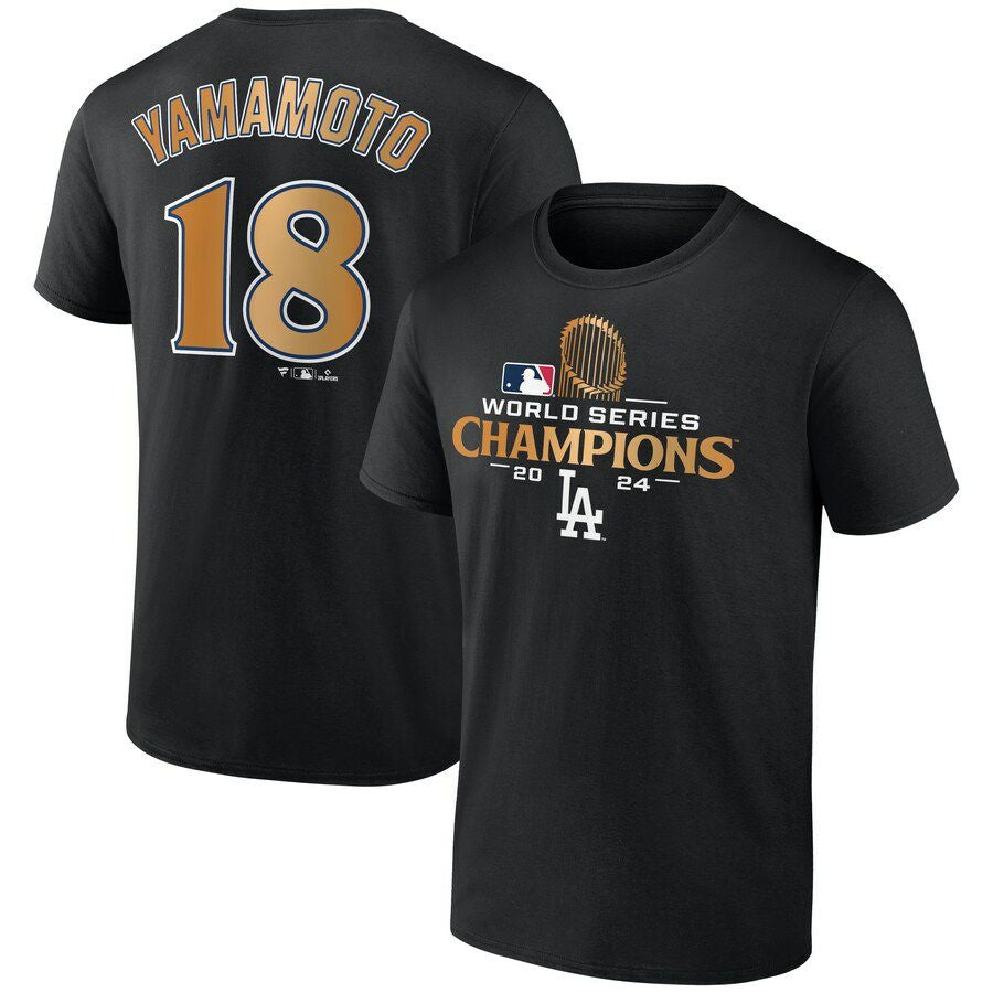 2024 ワールドシリーズ 優勝記念 山本由伸 Tシャツ MLB 山本由伸 ドジャース Tシャツ 【海外版】ワールドシリーズ2024優勝