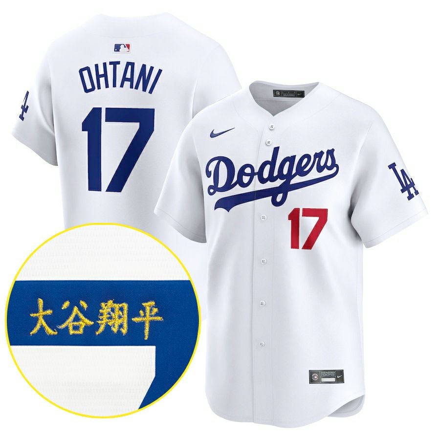 MLB 大谷翔平 ドジャース ユニフォーム サイン刺繍 シルバー レプリカ
