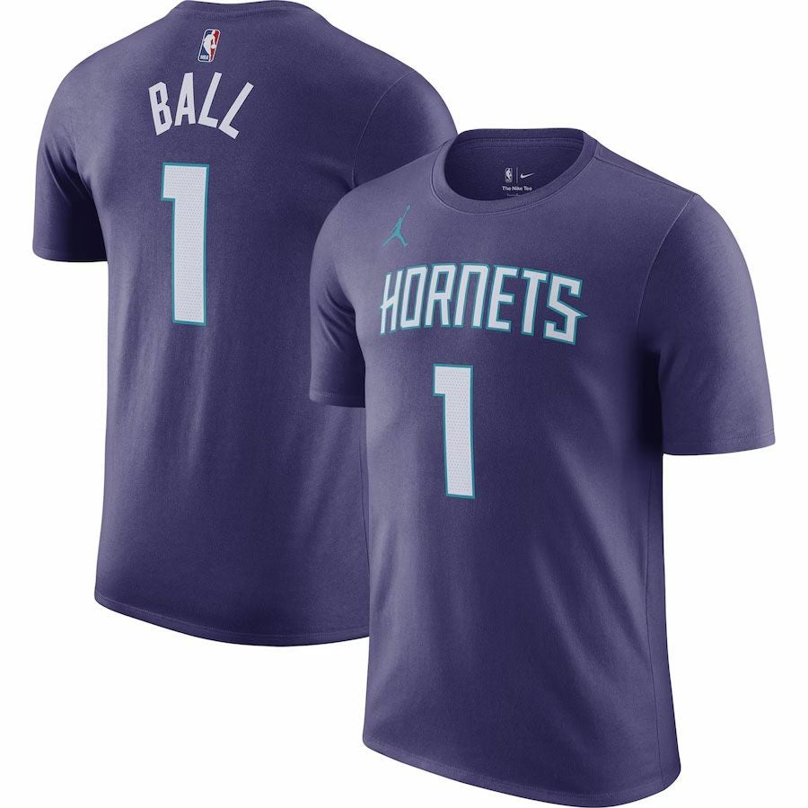 NBA ラメロボール　ゲームシャツ　バスケ　ジョーダン NBA ラメロ・ボール シャーロット・ホーネッツ Tシャツ 2022/23