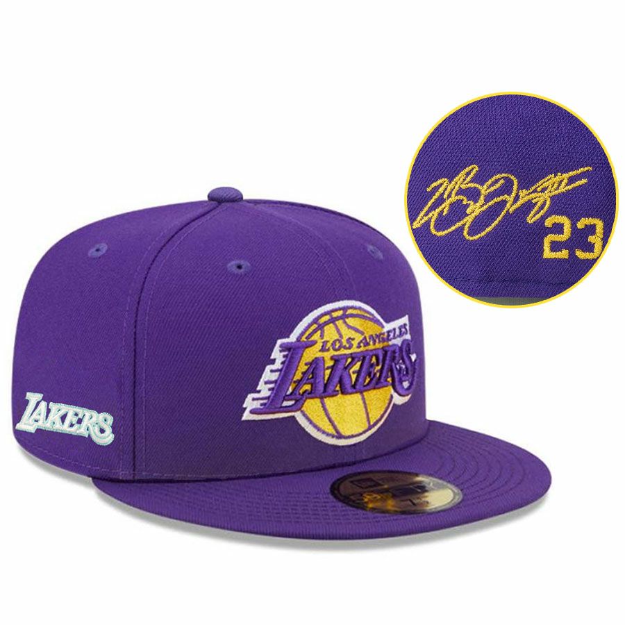 NBA レイカーズ×NFL レイダース カスタムキャップ NBA レブロン・ジェームズ レイカーズ キャップ 【現地買付カスタム