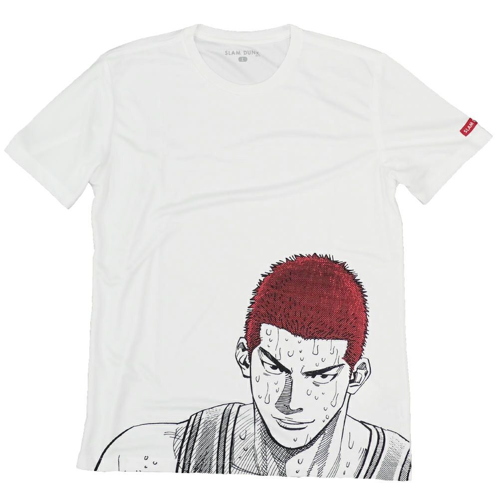 SLAM DUNK/スラムダンク Tシャツ 半袖 スポーツT スリム 花道 ホワイト