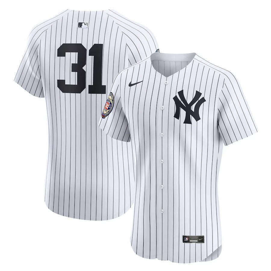 【新品タグ付】ヤンキース＃31イチロー刺繍ホームユニフォーム NEW YORK YANKEES (ニューヨークヤンキース) 応援グッズ イチロー【31