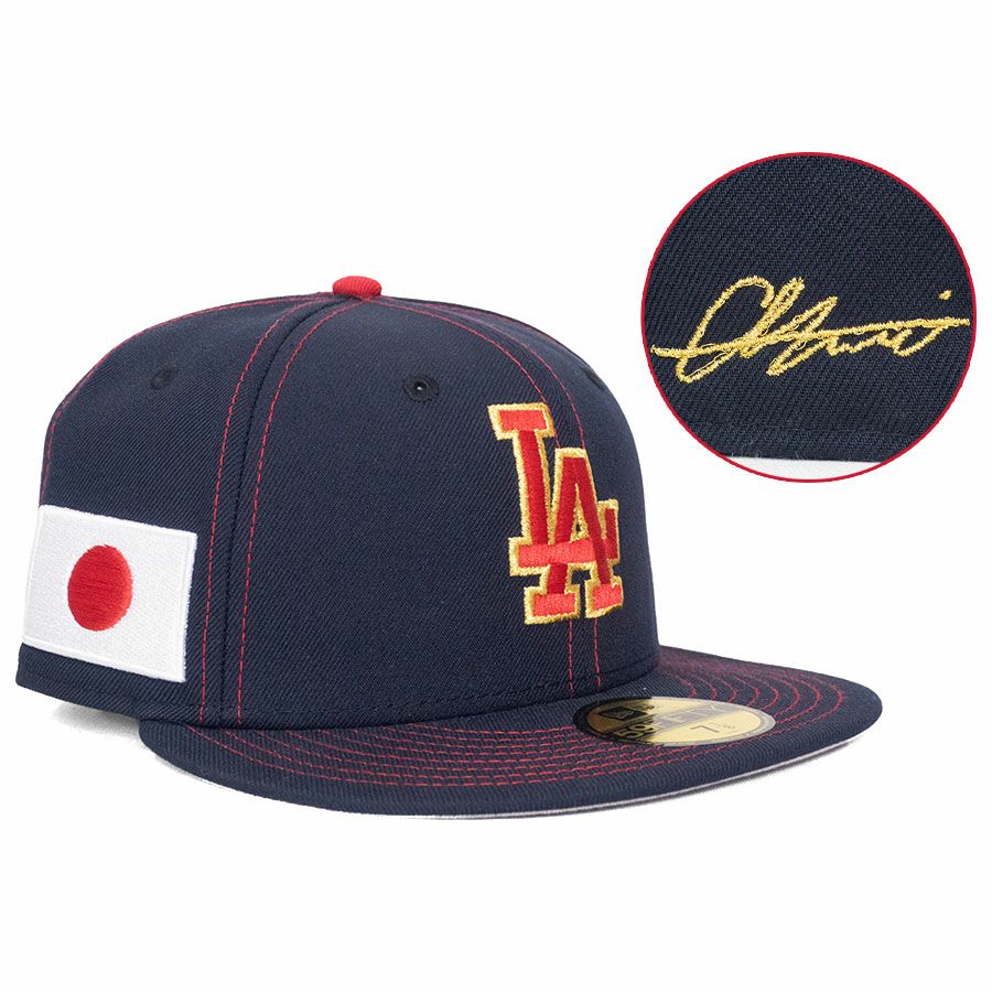 MLB 大谷翔平 ドジャース x 侍JAPANカラー キャップ 【海外カスタム