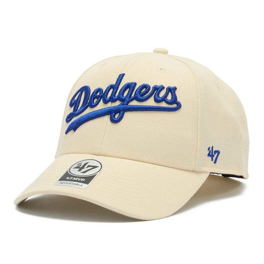 MLB ドジャース キャップ Script MVP Cap 47Brand Beige(Dodgers