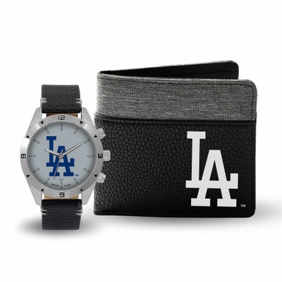 MLB ロサンゼルス・ドジャース チームロゴ レザーバンド ウォッチ 