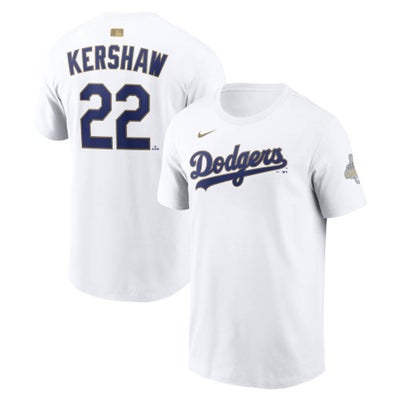 MLB ドジャース クレイトン・カーショー Tシャツ ホワイト メンズ 