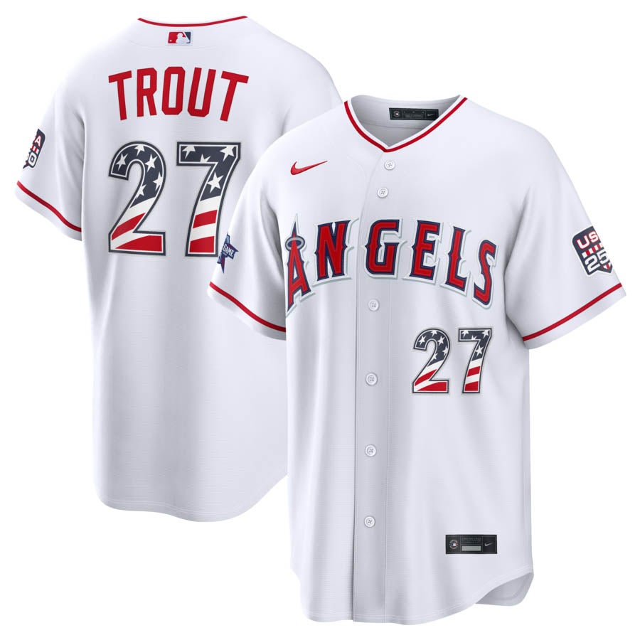 【正規品】マイク・トラウト(Mike Trout) ユニフォーム Lサイズ MLB エンゼルス マイク・トラウト ユニフォーム ホワイト - MLB