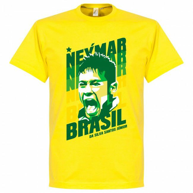 ブラジル代表 ネイマール Tシャツ SOCCER ポートレイト イエロー