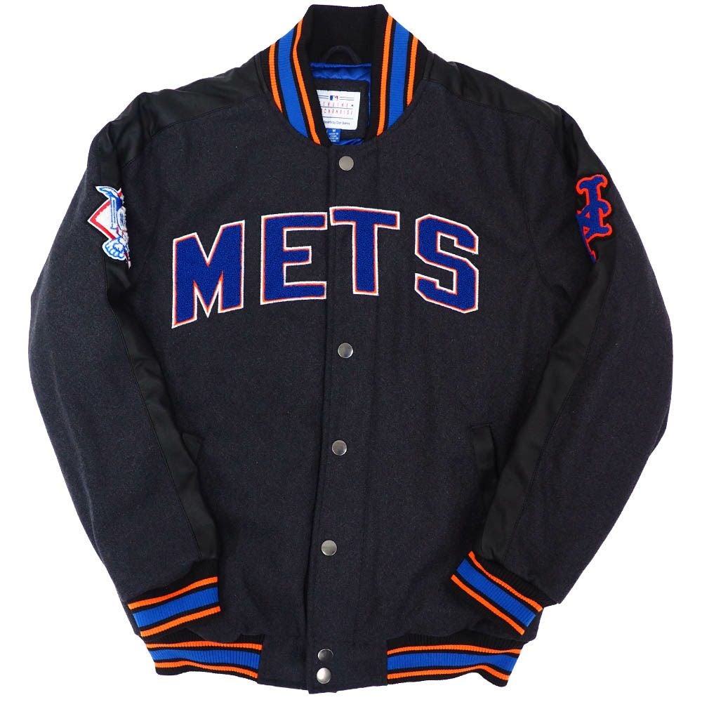 mets メッツ ウールスタジャン 90s NY Mets ニューヨーク メッツ パッチ付き メルトン ウール 袖革