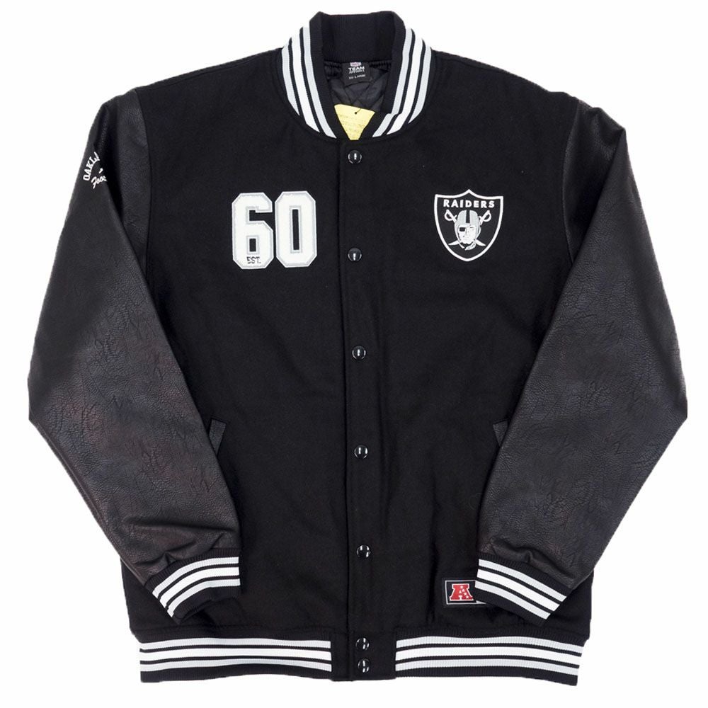RAIDERS ボタン式ジャケット サイズ60 ブラック LAS VEGAS RAIDERS MEN'S STARTER CLOSER REVERSIBLE SATIN JACKET
